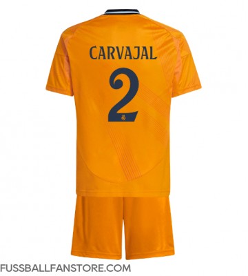 Real Madrid Daniel Carvajal #2 Replik Auswärtstrikot Kinder 2024-25 Kurzarm (+ Kurze Hosen)